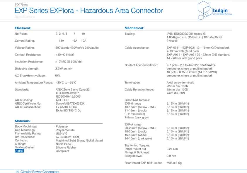 防爆系列連接器EXP-A911參數(shù) 防爆系列連接器EXP-A911參數(shù)