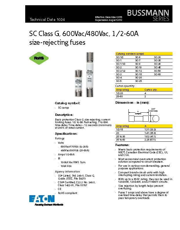 SC-20系列延時(shí)熔斷器參數(shù) SC-20系列延時(shí)熔斷器參數(shù)