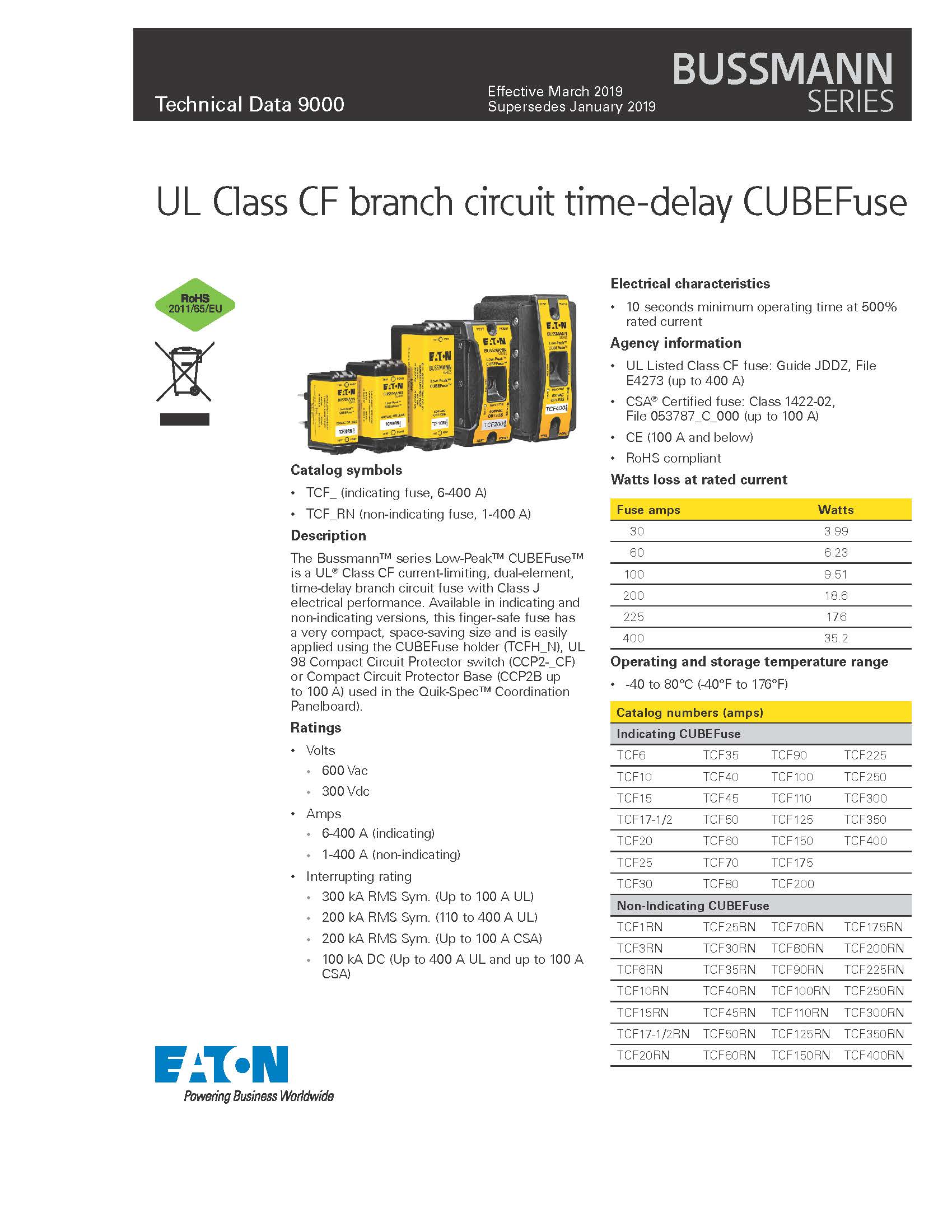 TCF系列延時通訊熔斷器選型 TCF系列延時通訊熔斷器選型