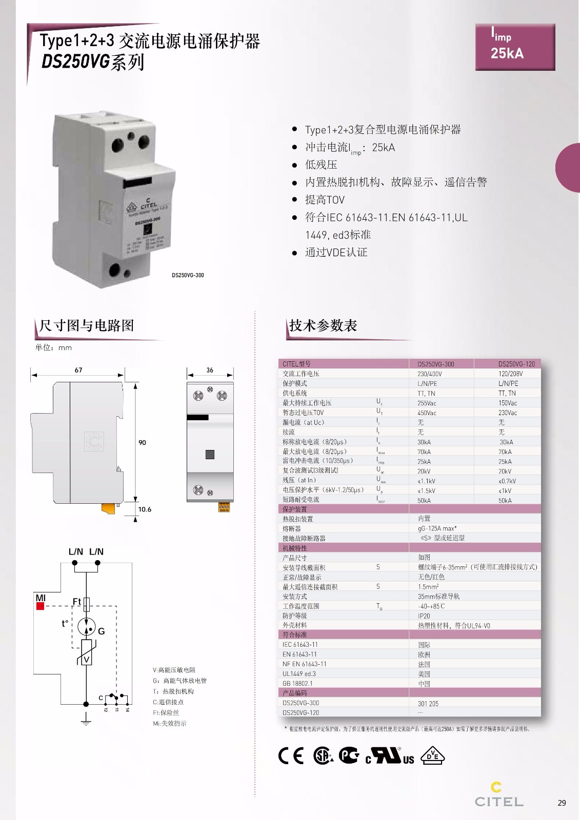 交流防雷器DS215系列電源電涌保護(hù)器技術(shù)參數(shù) 交流防雷器DS215系列電源電涌保護(hù)器技術(shù)參數(shù)