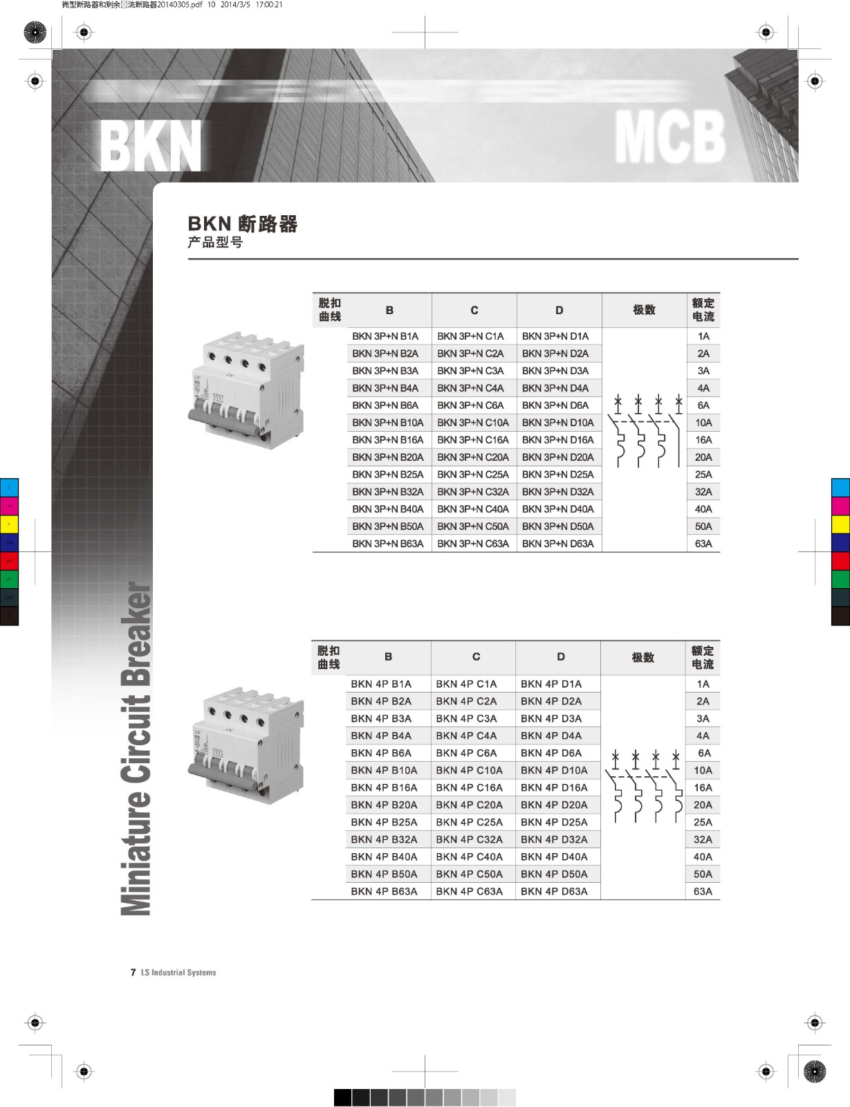 BKN系列微型斷路器接線圖 BKN系列微型斷路器接線圖